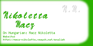 nikoletta macz business card